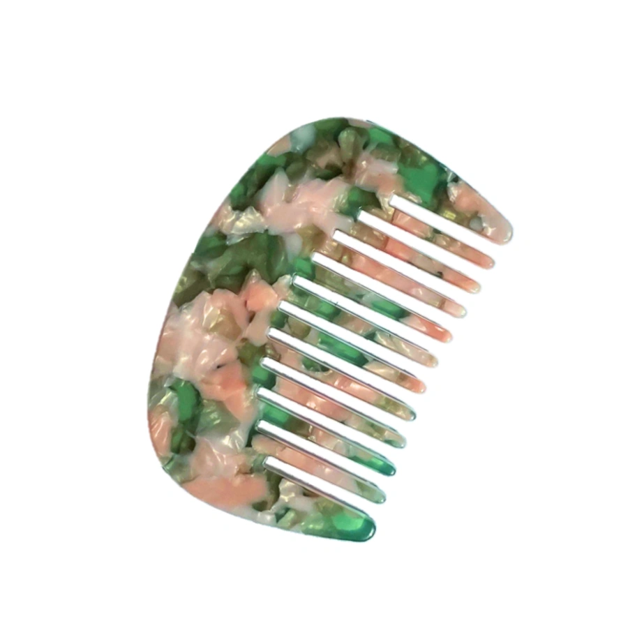 Hair Comb, Grün gemustert, large