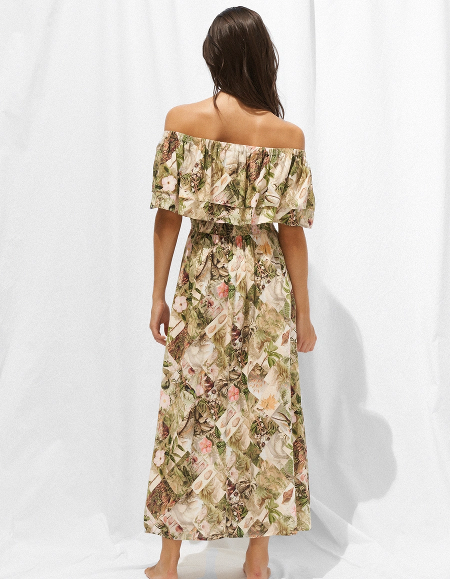 Lush Utopia, Beige gemuster, large