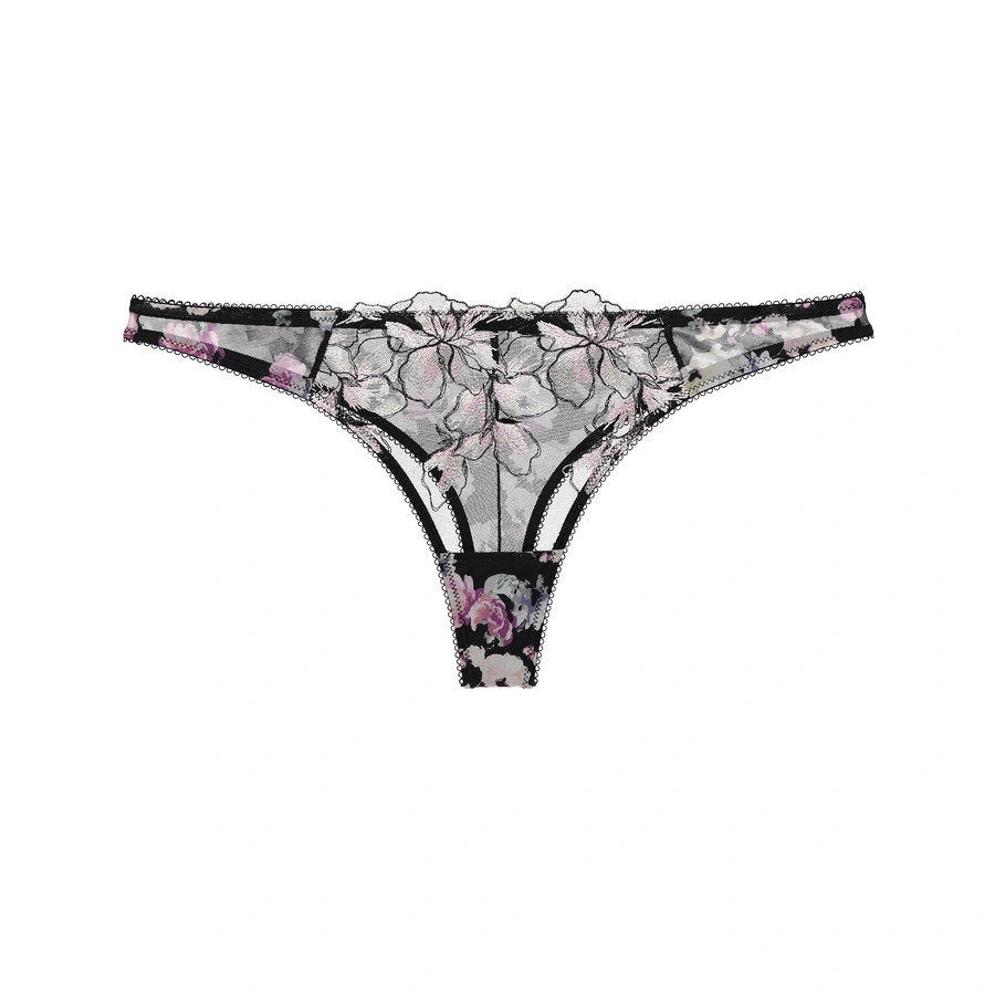 Blossom, Noir avec motif, large