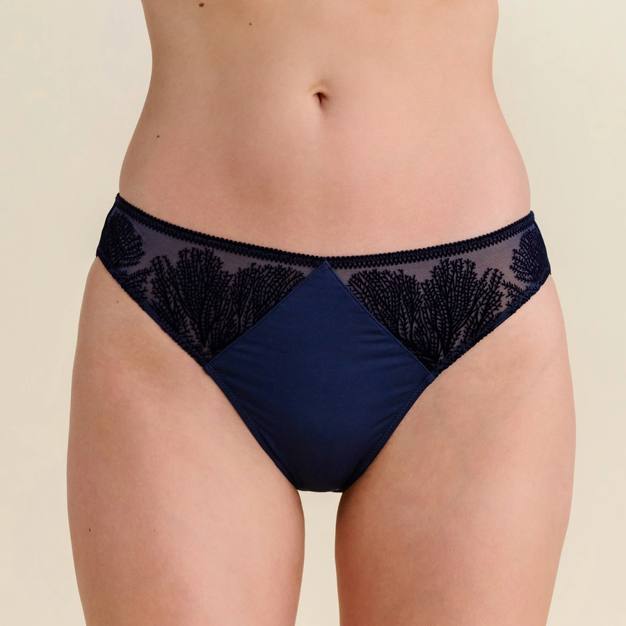 Belva, Bleu foncé, large