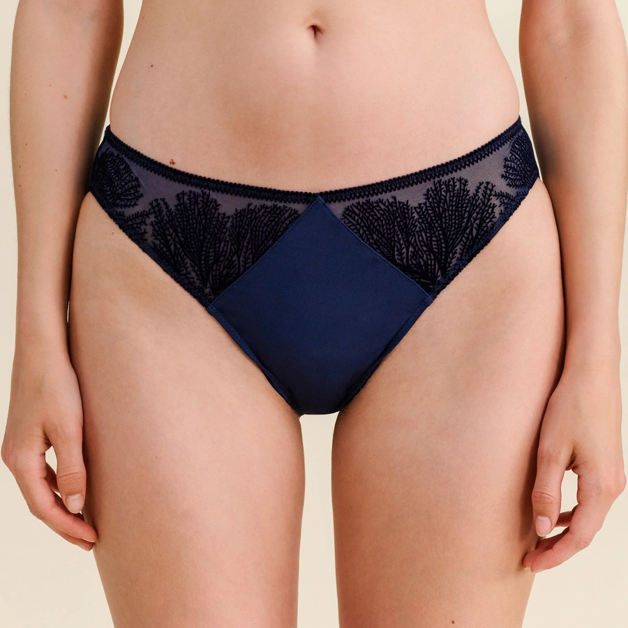 Belva, Bleu foncé, large