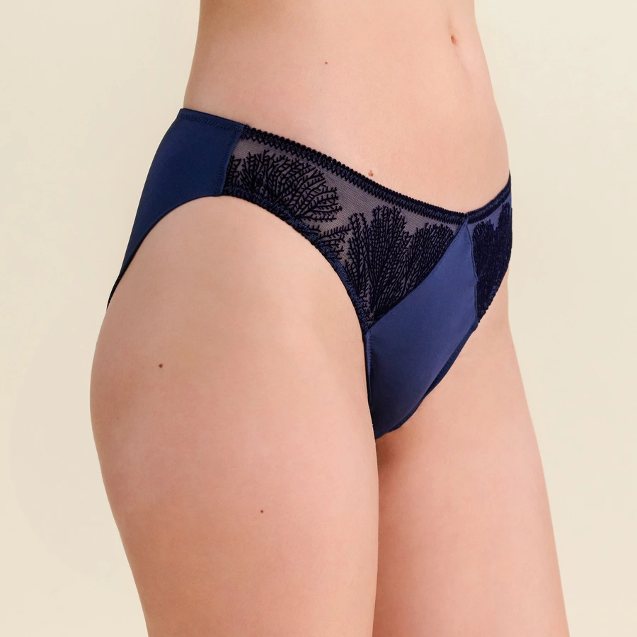 Belva, Bleu foncé, large