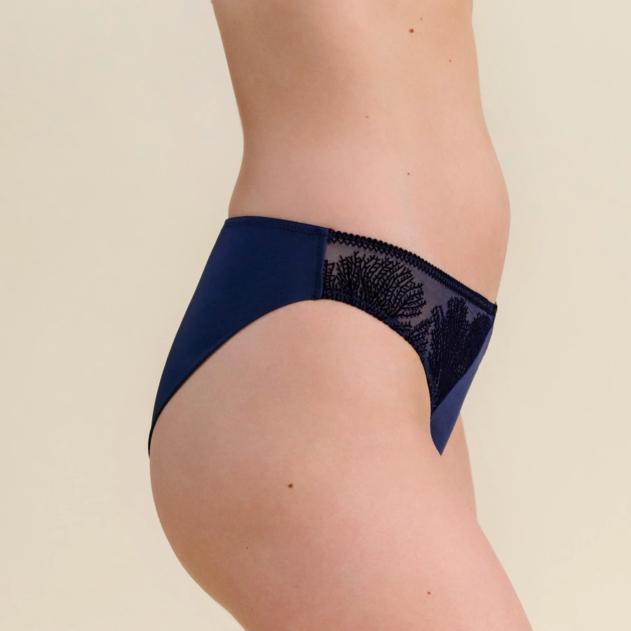 Belva, Bleu foncé, large