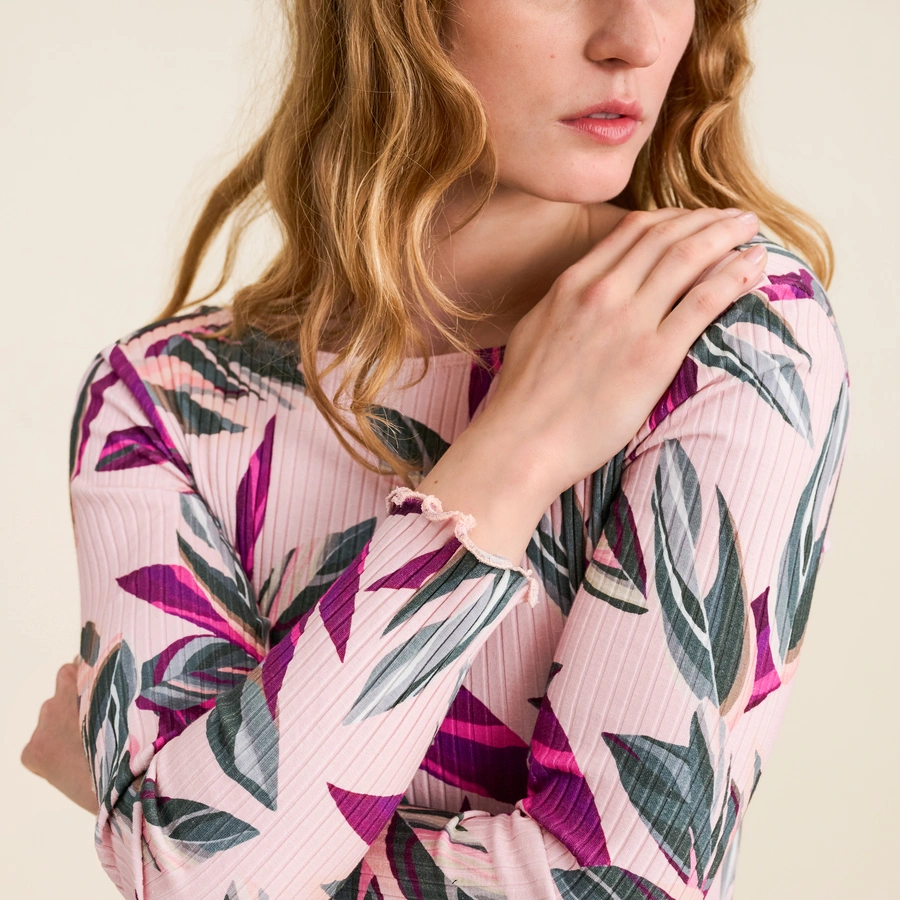 Benina, Rose avec motifs, large