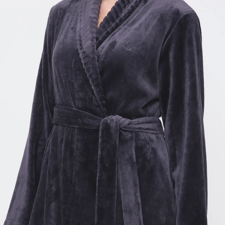 Fleece Robe, Anthrazit, large
