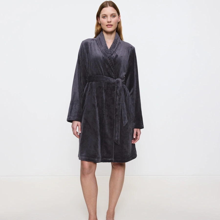 Fleece Robe, Anthrazit, large