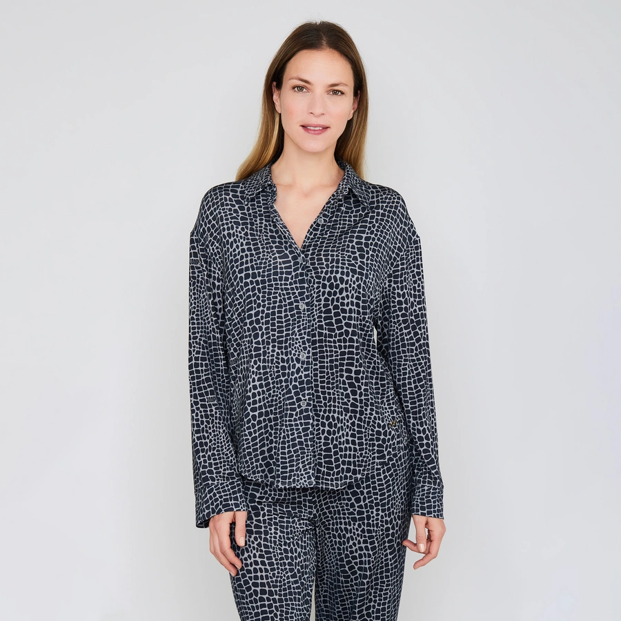 Luxe, Noir avec motif, large