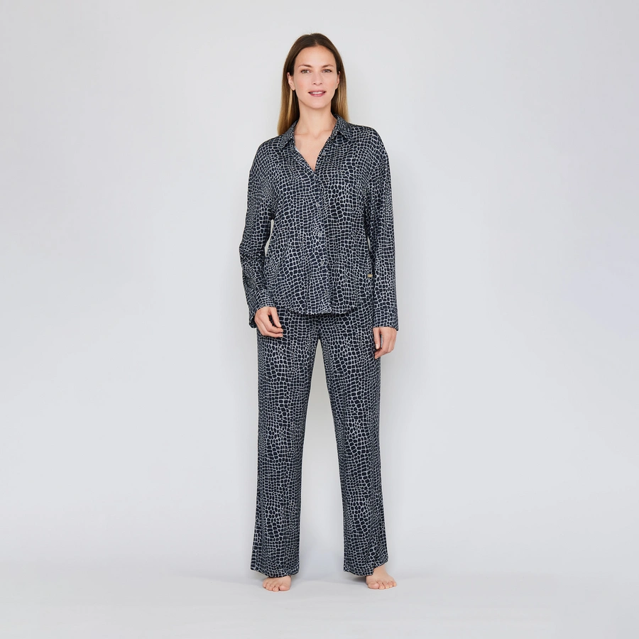 Luxe, Noir avec motif, large