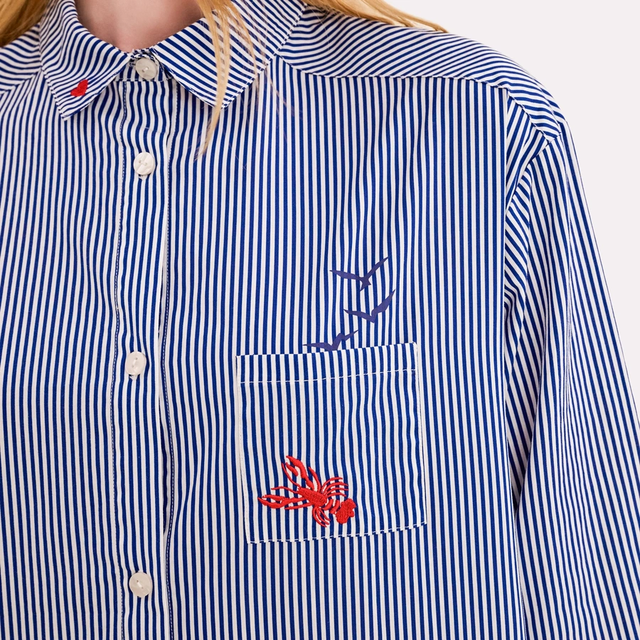 Celia, Dunkelblau gemustert, large