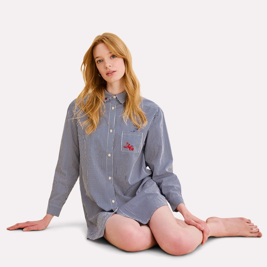 Celia, Dunkelblau gemustert, large