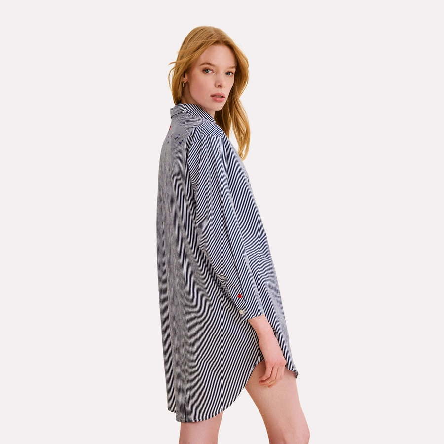 Celia, Dunkelblau gemustert, large