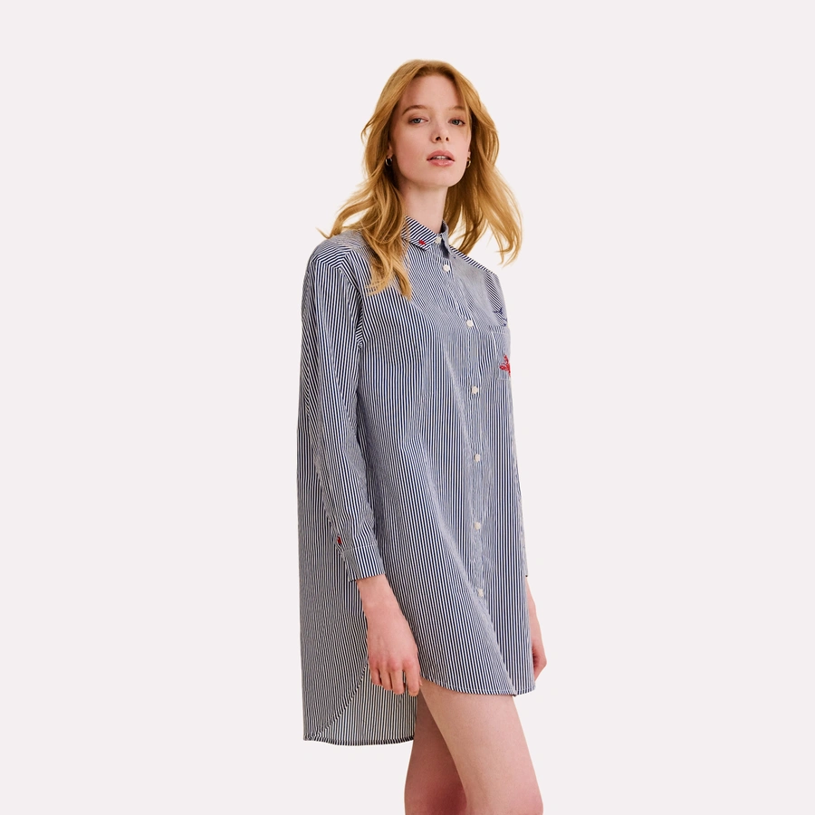 Celia, Dunkelblau gemustert, large