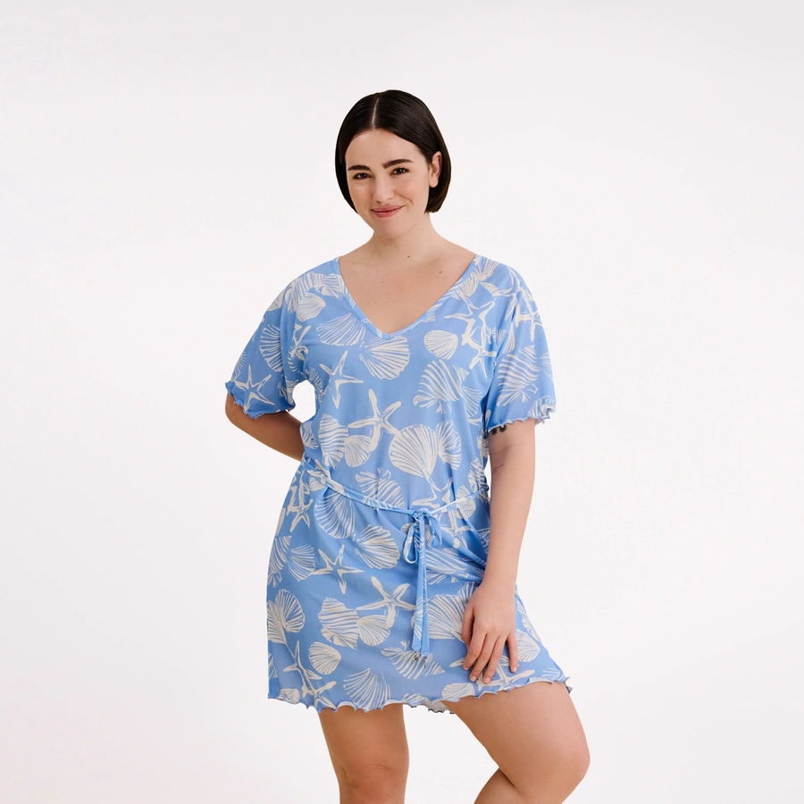 Caren, Hellblau gemustert, large