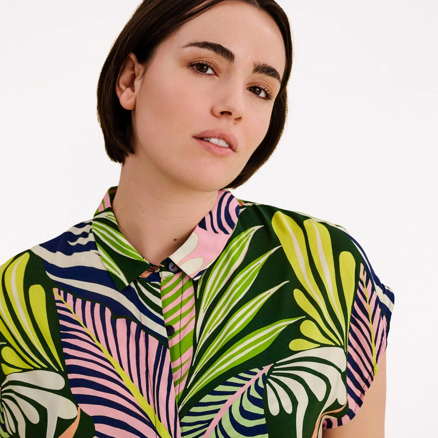 Courtney, Dunkelgr&uuml;n gemustert, large