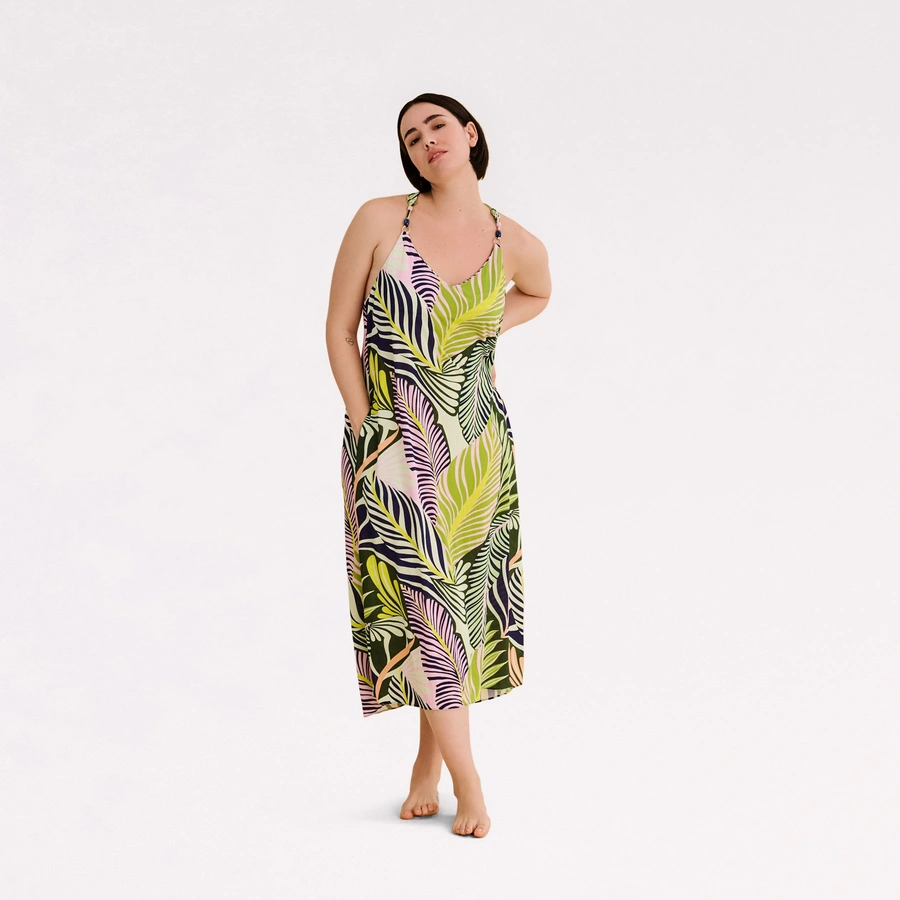 Courtney, Dunkelgr&uuml;n gemustert, large