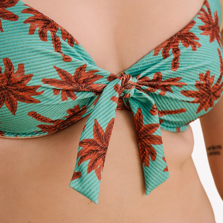 Clarissa, T&uuml;rkis gemustert, large