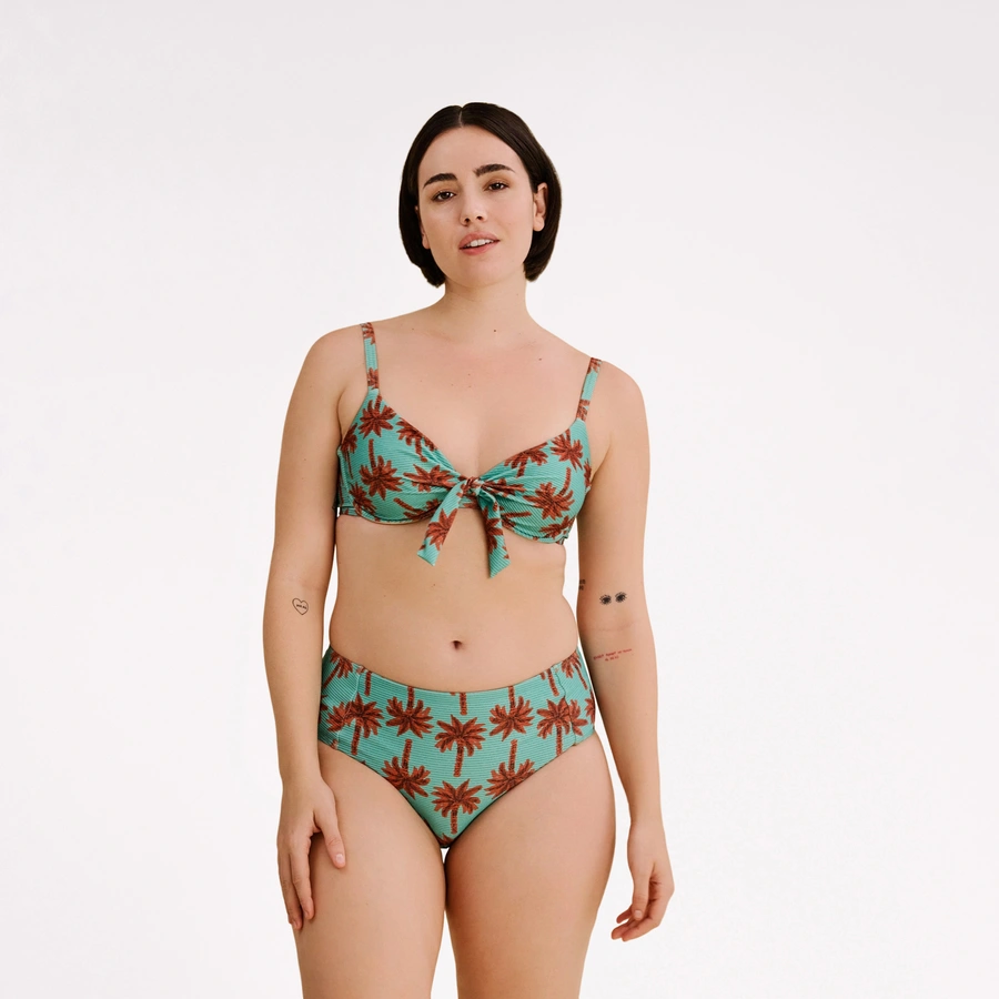 Clarissa, T&uuml;rkis gemustert, large