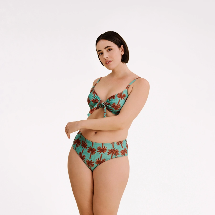 Clarissa, T&uuml;rkis gemustert, large