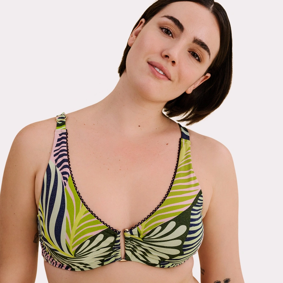 Courtney, Dunkelgr&uuml;n gemustert, large