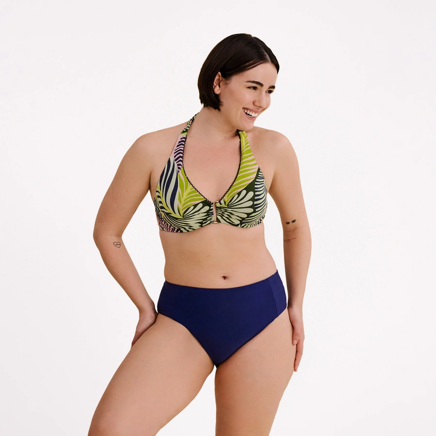 Courtney, Dunkelgr&uuml;n gemustert, large