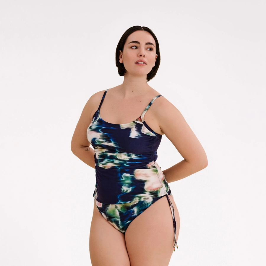 Carlotta, Dunkelblau gemustert, large