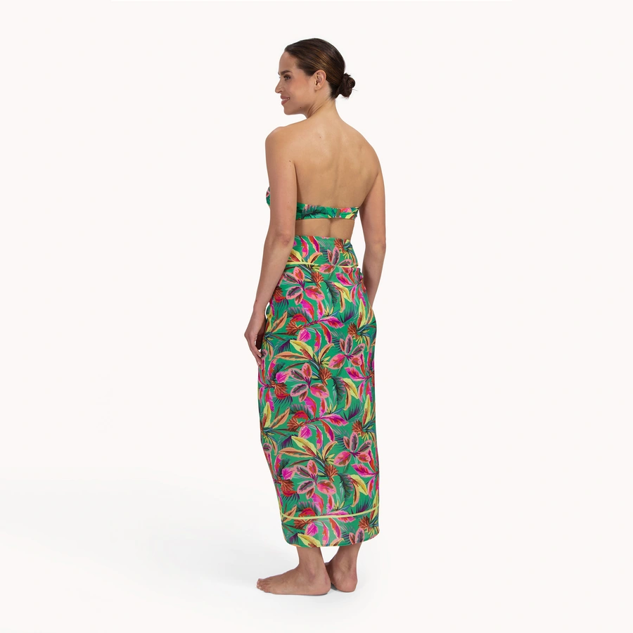 Floral Forest, Vert avec motifs, large