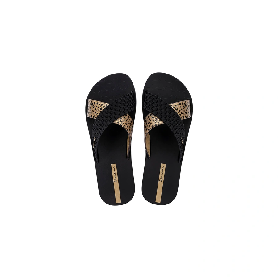 Sense Slide Fem, Noir avec motif, large