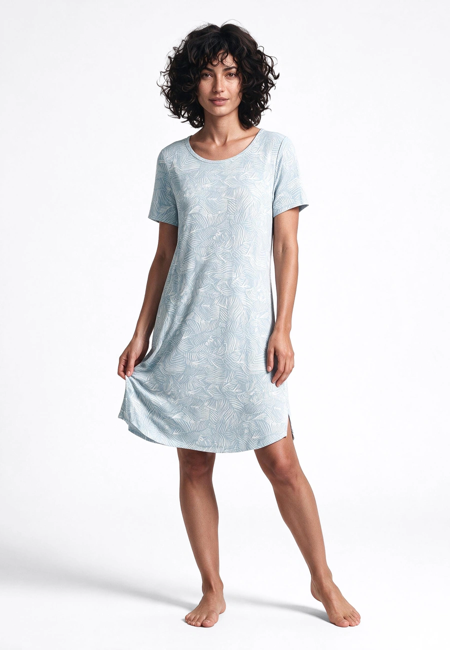 Devina, Turquoise avec motifs, large