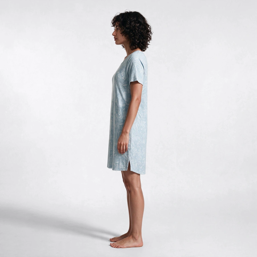 Devina, Turquoise avec motifs, large