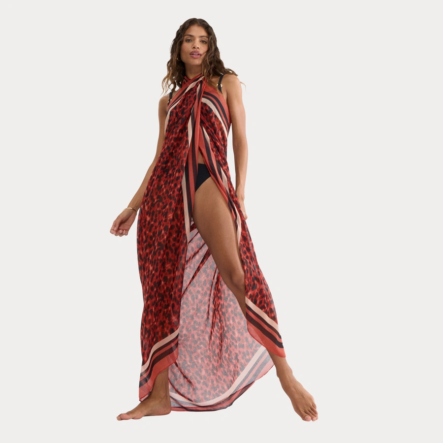 Beach My Wear, Marrone con motivo, large