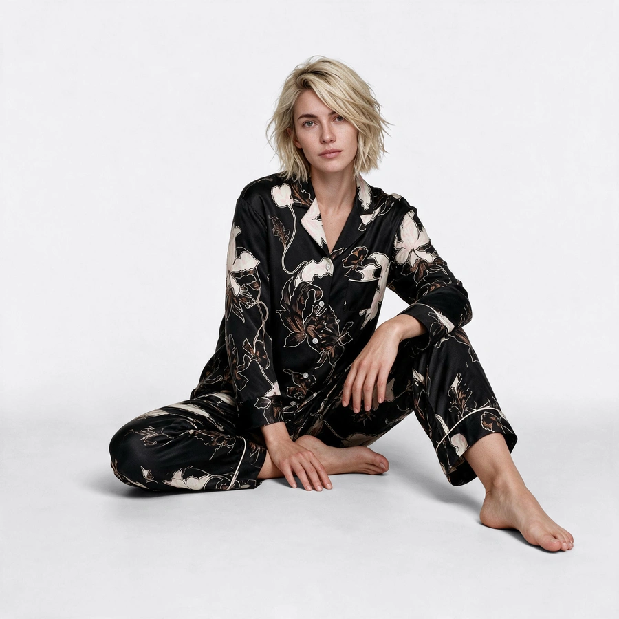 Daysha, Noir avec motif, large