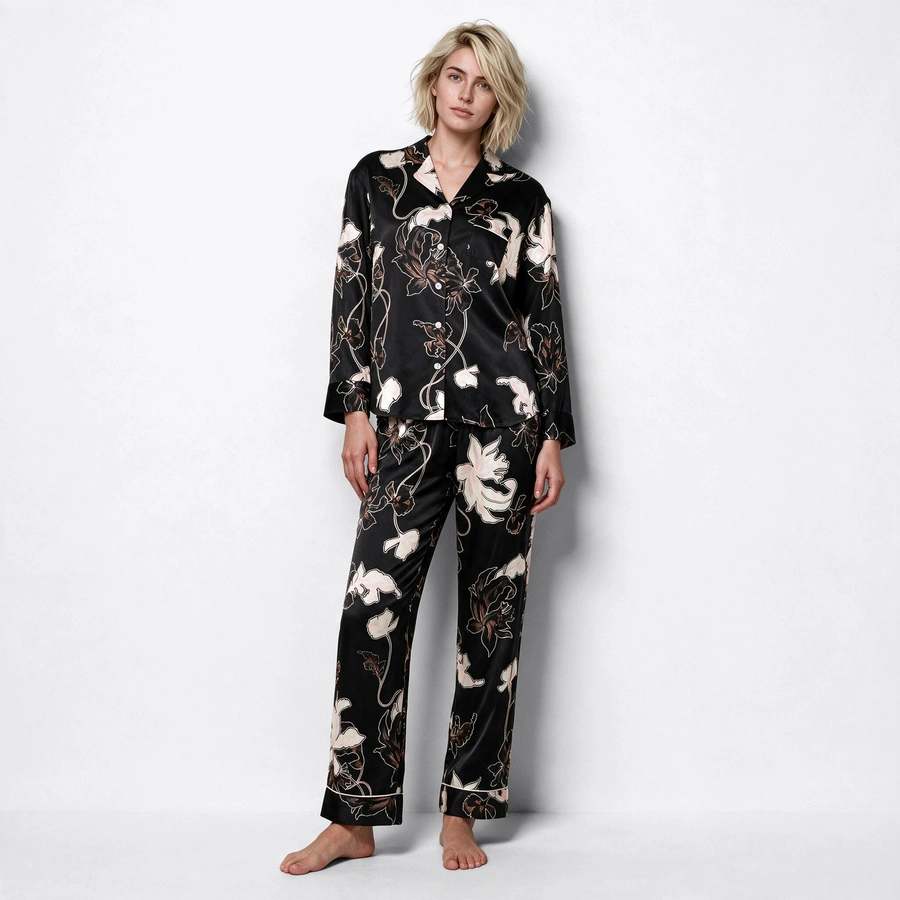 Daysha, Noir avec motif, large